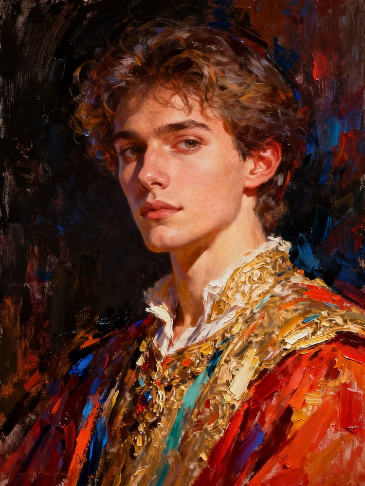 照片变厚涂油画插画