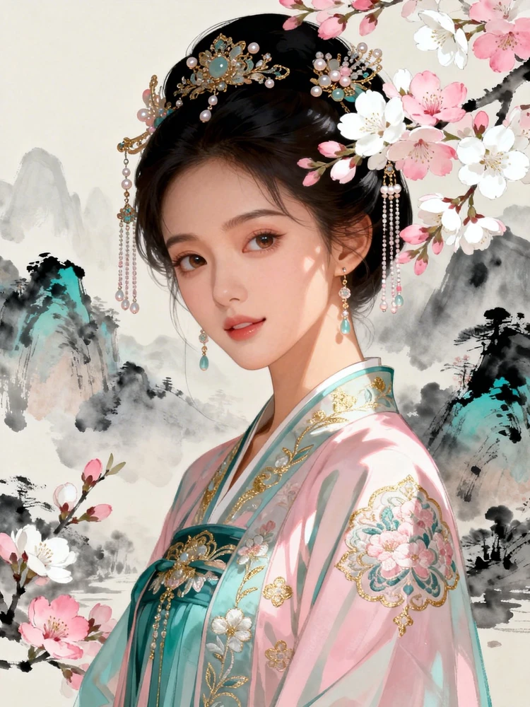 国风言情小说插画封面配图