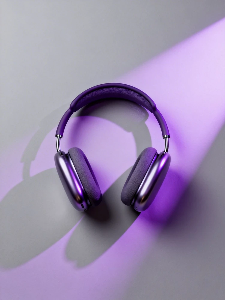 紫调光影・耳机产品极简视觉