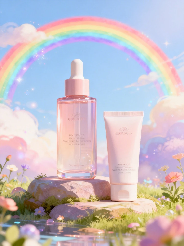 彩虹梦幻治愈插画