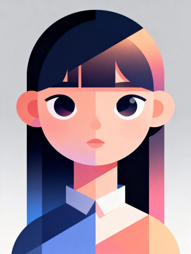 极简扁平插画头像