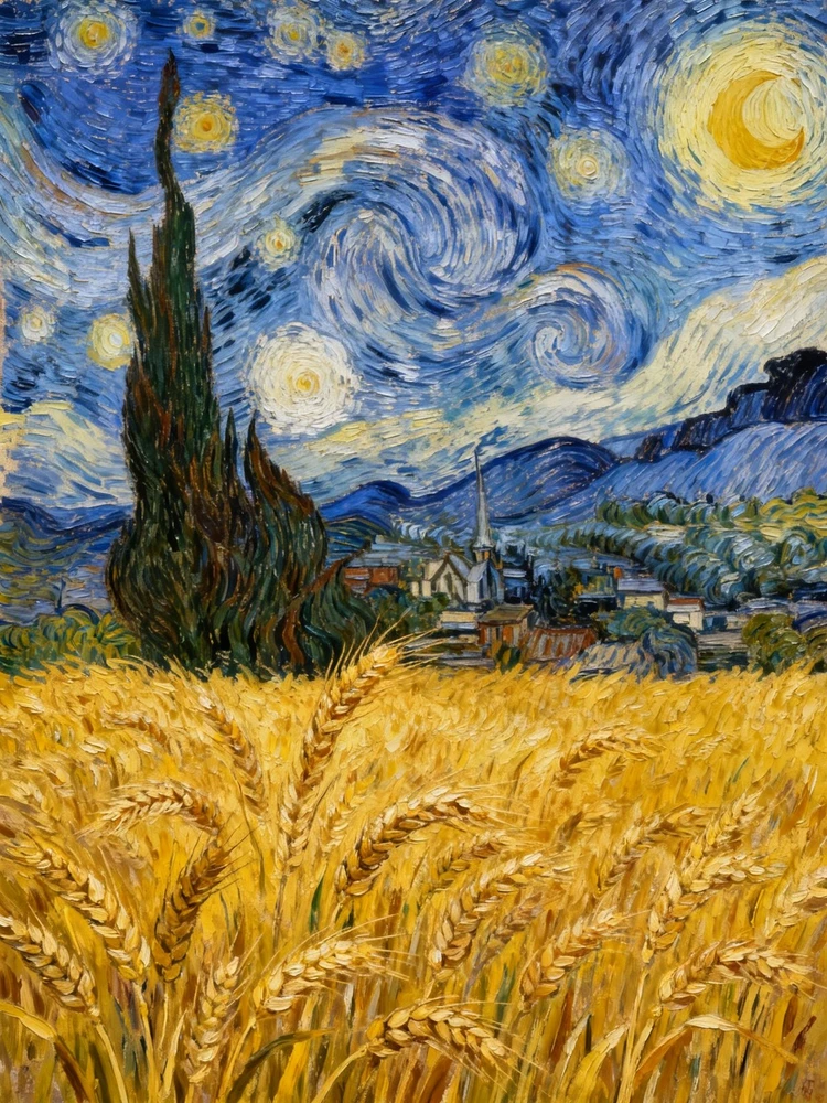 梵高油画—旋转笔触画风