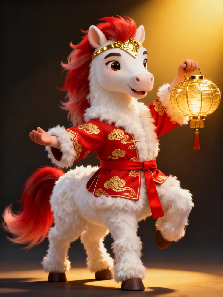 拟人化马年春节IP形象 3D卡通形象