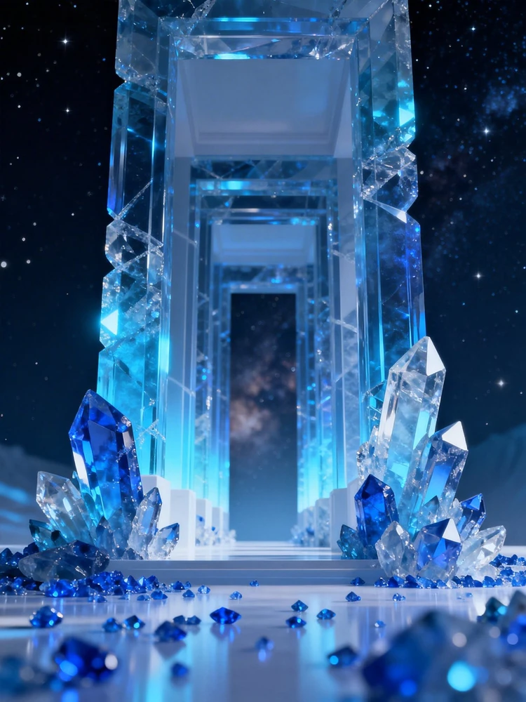 蓝色晶石氛围场景