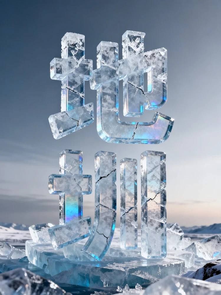 冰川字形景观海报