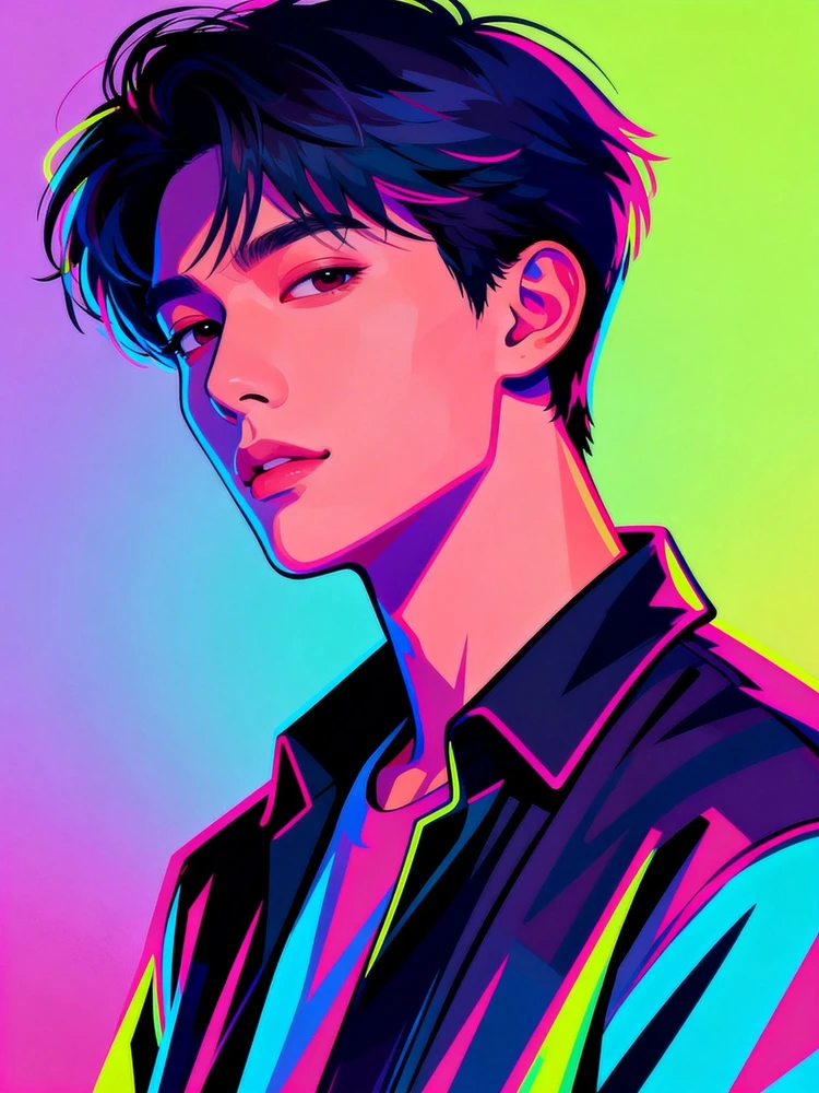 霓虹平涂装饰画生成器